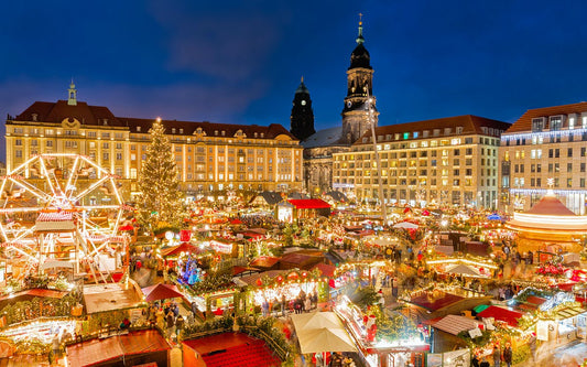 Hamburg Christmas Market with a camper